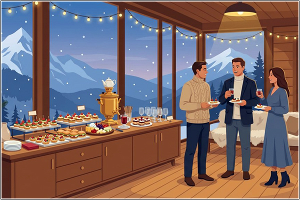 Зимний фуршет: практический гайд по составлению меню и выбору места