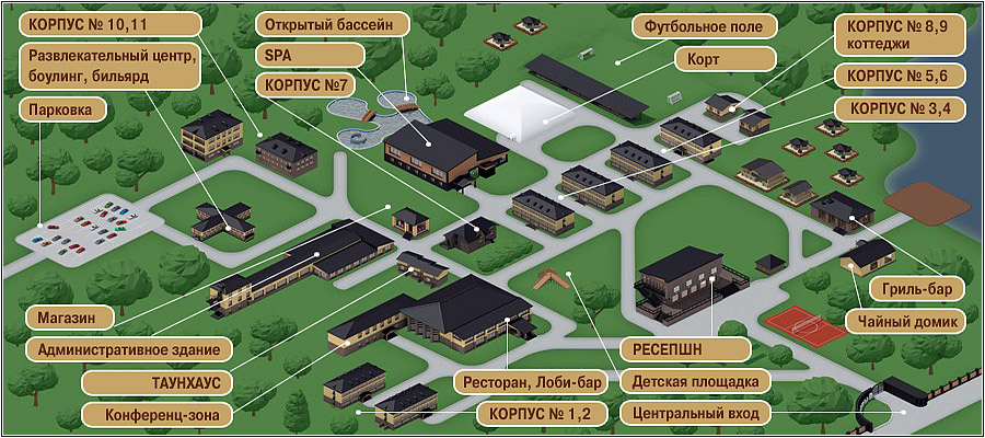 Схема отеля Солнечный Park-Hotel & SPA